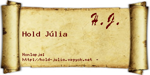 Hold Júlia névjegykártya