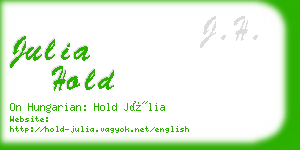 julia hold business card